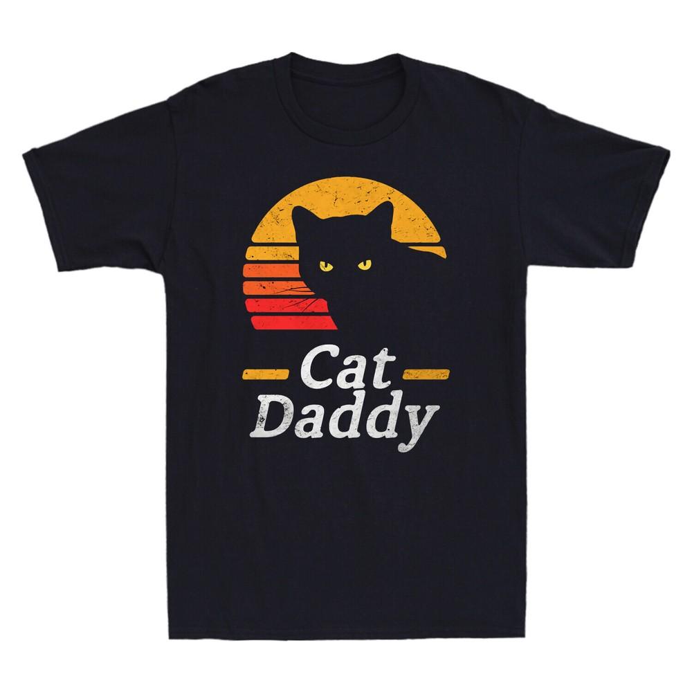 Cat Daddy Vintage Eighties Style Cat Kitten Lover Retro Distressed Men s T-Shirt Unisex T-Shirt L