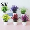 Artificial Bonsai Plant High Simulation Ornamental Realistic Fake Flower Potted Ornament for Hotel