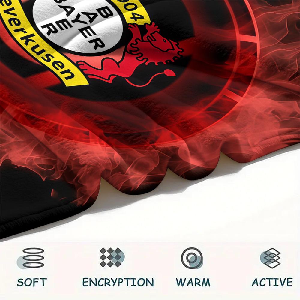 Bayer 04 Leverkusen logo Print FlAannel Blanket, High quality Comfortable for All Seasons, Home Decor, Warmth and Comfort