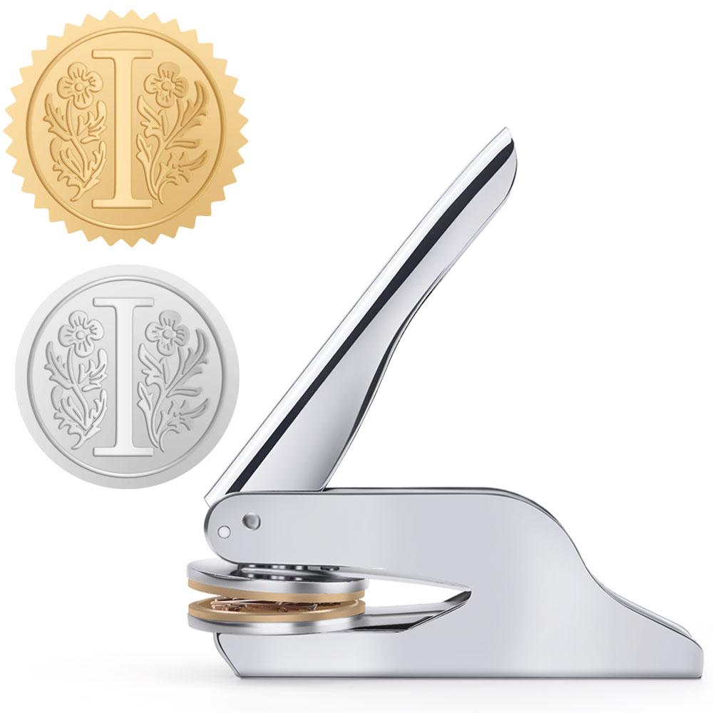 26-Buchstaben-Prägeprägestempel - Handgehaltener Prägestempel, am besten für Bücher, Briefumschläge, Servietten, florale Ex Libris, tolles Geschenk für Buchliebhaber