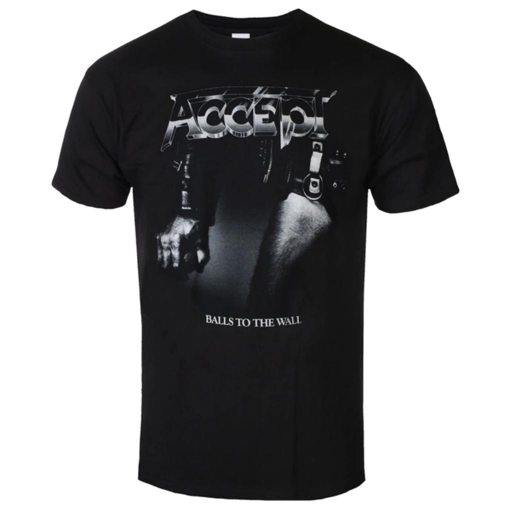 Akzeptiere Fliegen im gemusterten bedruckten T-Shirt Heavy Metal Stil Band-T-Shirt für den täglichen Gebrauch und Konzert