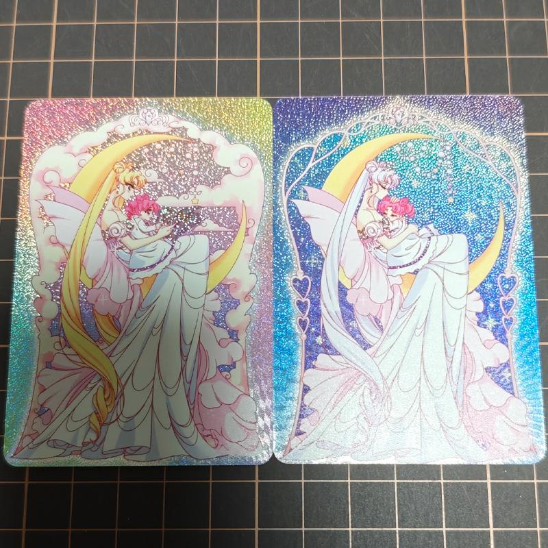 Diy Sailor Moon Colorful Flash Self Control Collect Signature Trading Flash Card Anime Cartoon Gift