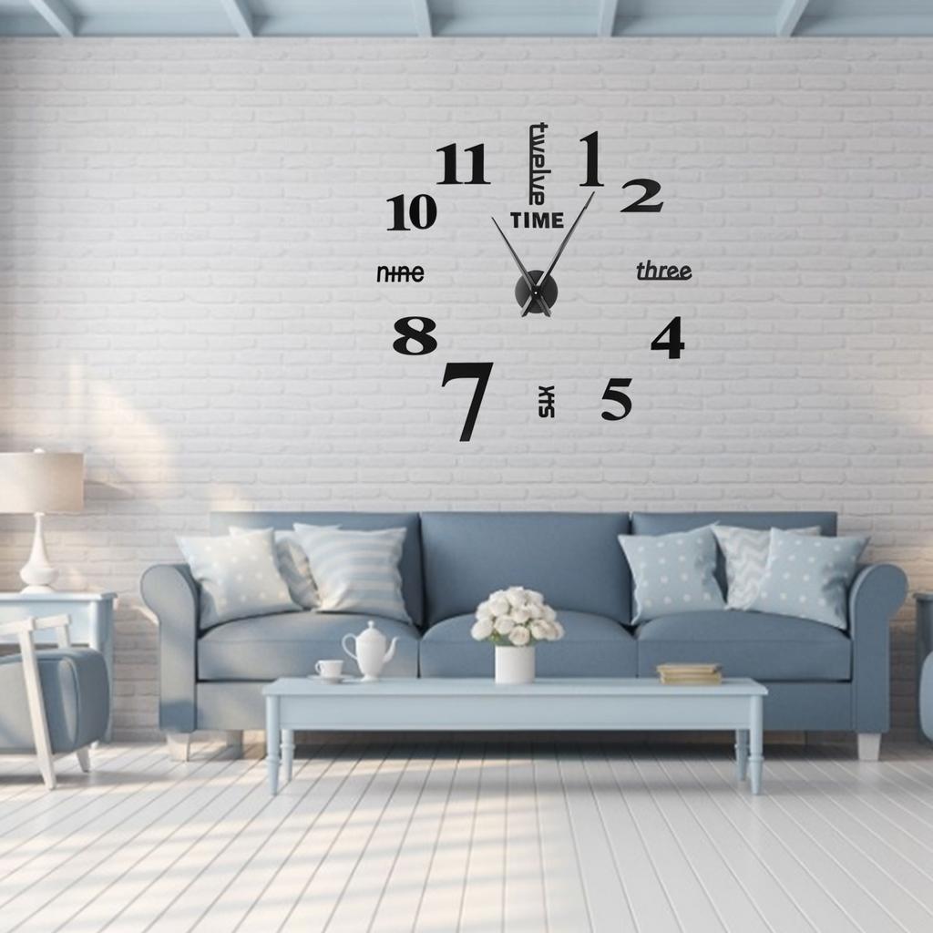 Frameless   Wall Clock Modern Mirror Wall Sticker for Home Living Room Bedroom Decor