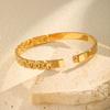 Stainless Steel Strap Chain Openable Bracelet for Women,Gold Color Waterproof Bangle Bracelets,Minimalist Jewelry Gifts