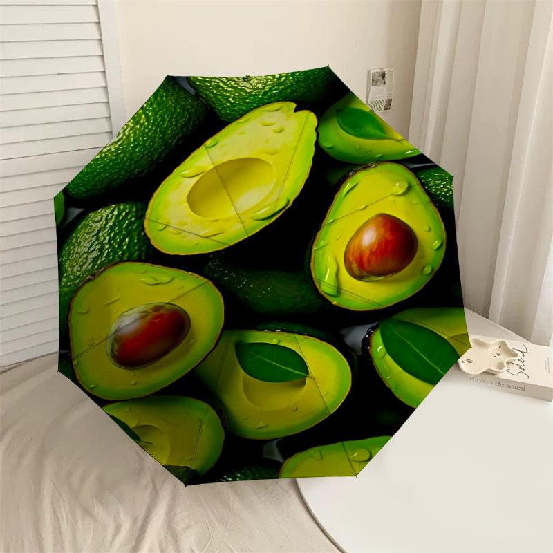

1pc Avocado Fruit Automatic Open/Close Umbrella with Windproof, 8-Rib Sturdy Canopy, Durable Ribs, Fashionable Design1218A