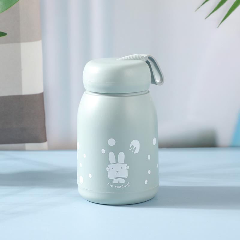 

Kawaii Bunny Double-Layer Glass Water Bottle with Lanyard - Portable, High Temp Resistant, Perfect for Events and Gifts 330ml
