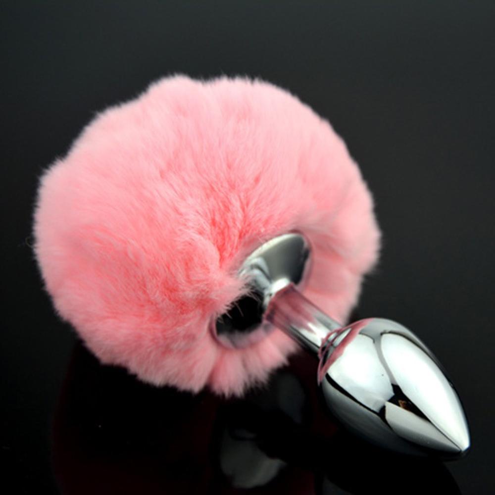 Small Size Metal Rabbit Tail Anal Plug Bunny Butt Plug Stainless Steel Booty Beads Stainless Sex