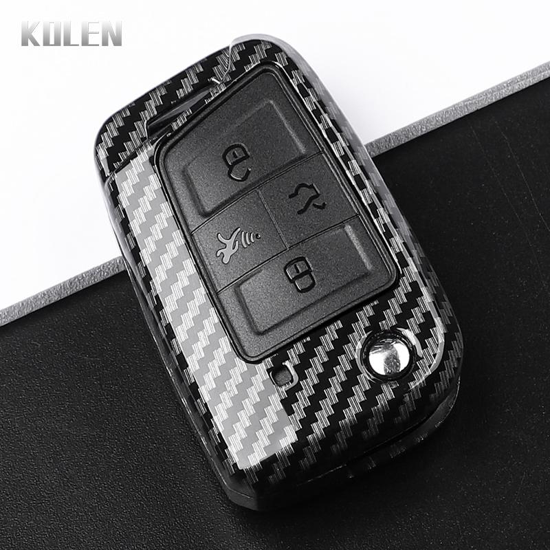 

3 4 Buttons Carbon Fiber Car Key Case Cover For Vw Volkswagen Golf 7 Tiguan Mk2 For Seat Ateca Leon Fr 2 Ibiza For Skoda Octavia