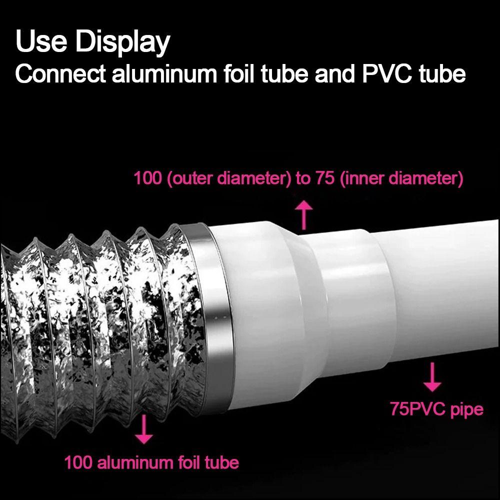 ABS Exhaust Pipe Reducer Adapter White Ducting Connector Practical Ventilation Pipe Fittings