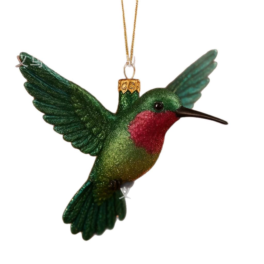 New Creative Resin Sculpture Pendant Home Outdoor Garden Christmas Tree Simulation Hummingbird Pendant Ornament
