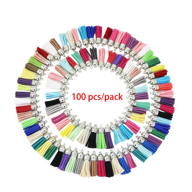 (100 pieces/pack ) Tassel Vintage Leather Fringe for Purl Macrame DIY Jewelry Keychain Cellphone Straps Pendant