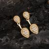 ZAKOL Trendy Classic Water Drop Zircon Women's Earrings Retro French Elegant Charming Bride Wedding Dress Jewelry Accessories