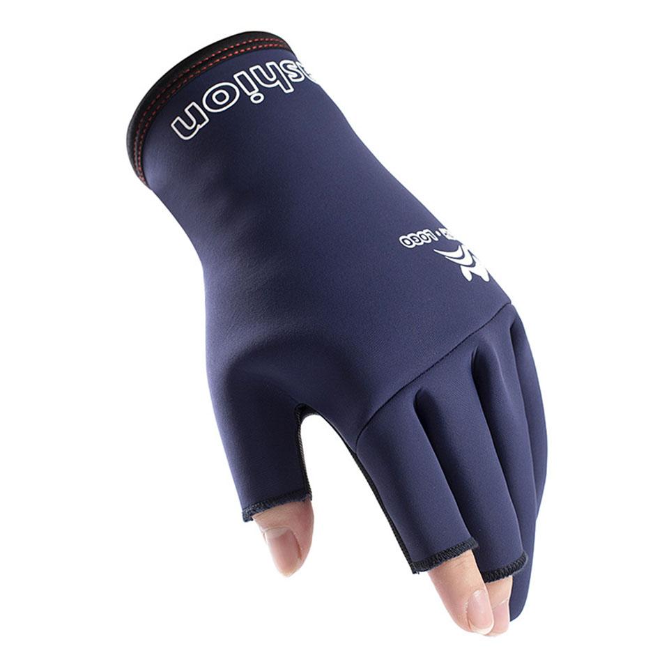 

Gobygo 1Pair Winter Fishing Gloves Waterproof Windproof Anti-Slip Adding Fleece Three Fingers Omitted Outdoor Mountain Climbing L
