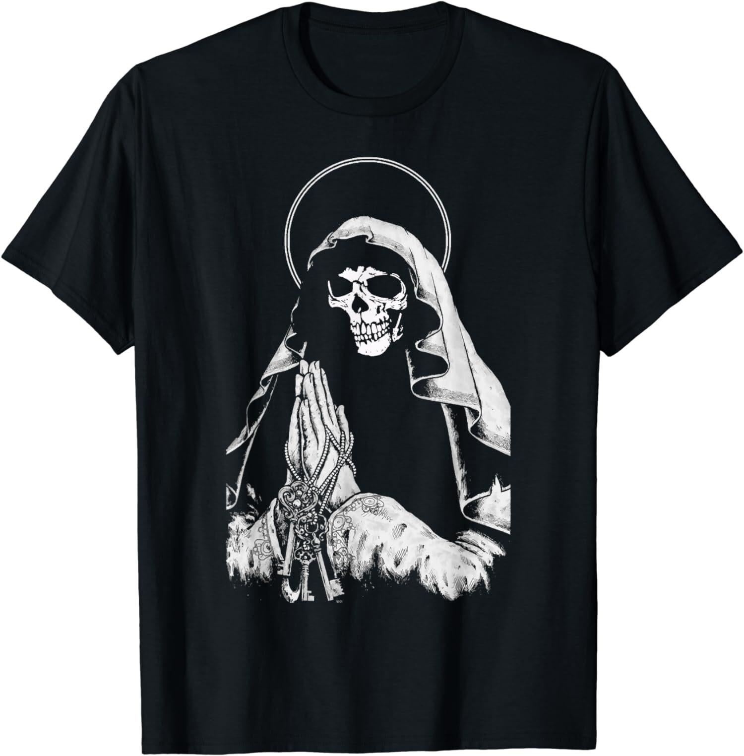 NEW LIMITED Retro Skull Praying La-Santa Muerte T-Shirt S