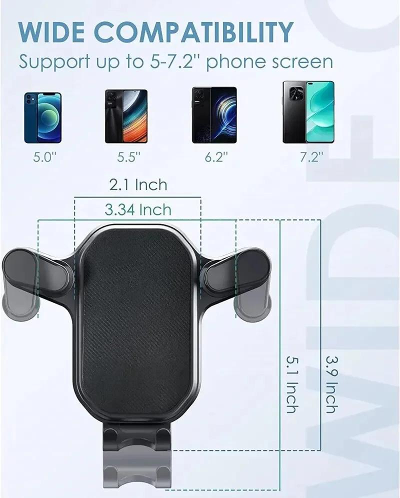 Lüftungsschlitz Auto Handyhalter Schwerkraftverriegelung Handyhalterung 360-Grad Flexible Einstellung Universelle Auto Handyhalterung für 4-7 Zoll