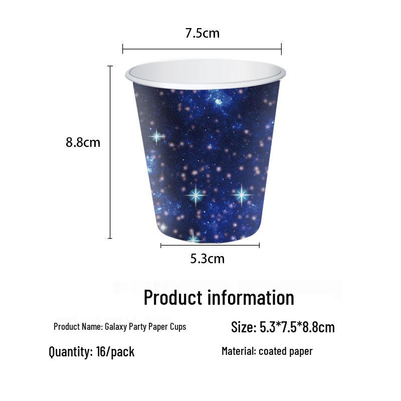 

Starry Sky Galaxy Birthday Party Disposable Plate Set - 9 & 7 Plates, Cups, Napkins 10 people