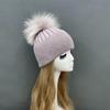 Custom Strip Knit Luxury Designer Winter Pompom Beanies Unisex Warmly Angora Wool Hat With Big Pom Poms