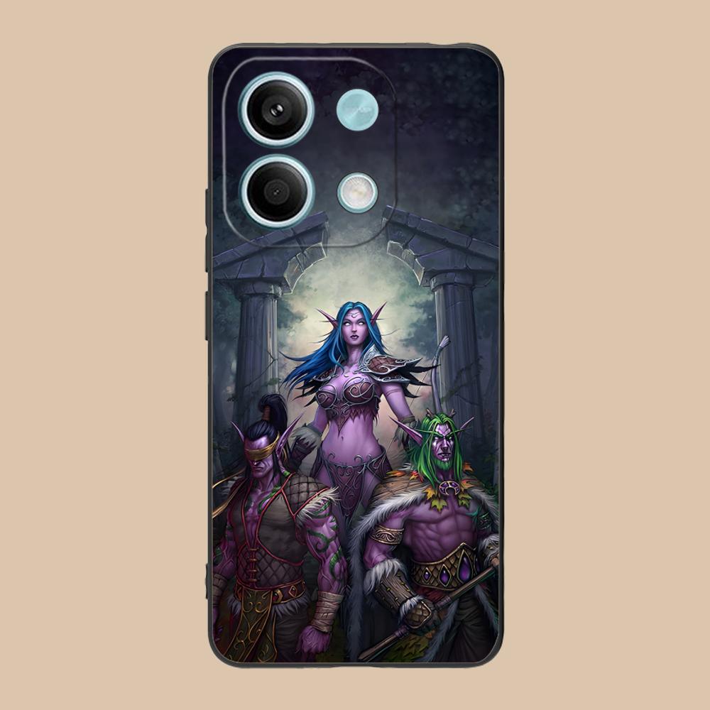 WOW Game Fashion Phone Case for Xiaomi POCO M6 M5 M4 M3 X7 X6 X5 X4 X3 F6 F5 F4 Pro GT 5G Black Cover Smartphone Cellphones