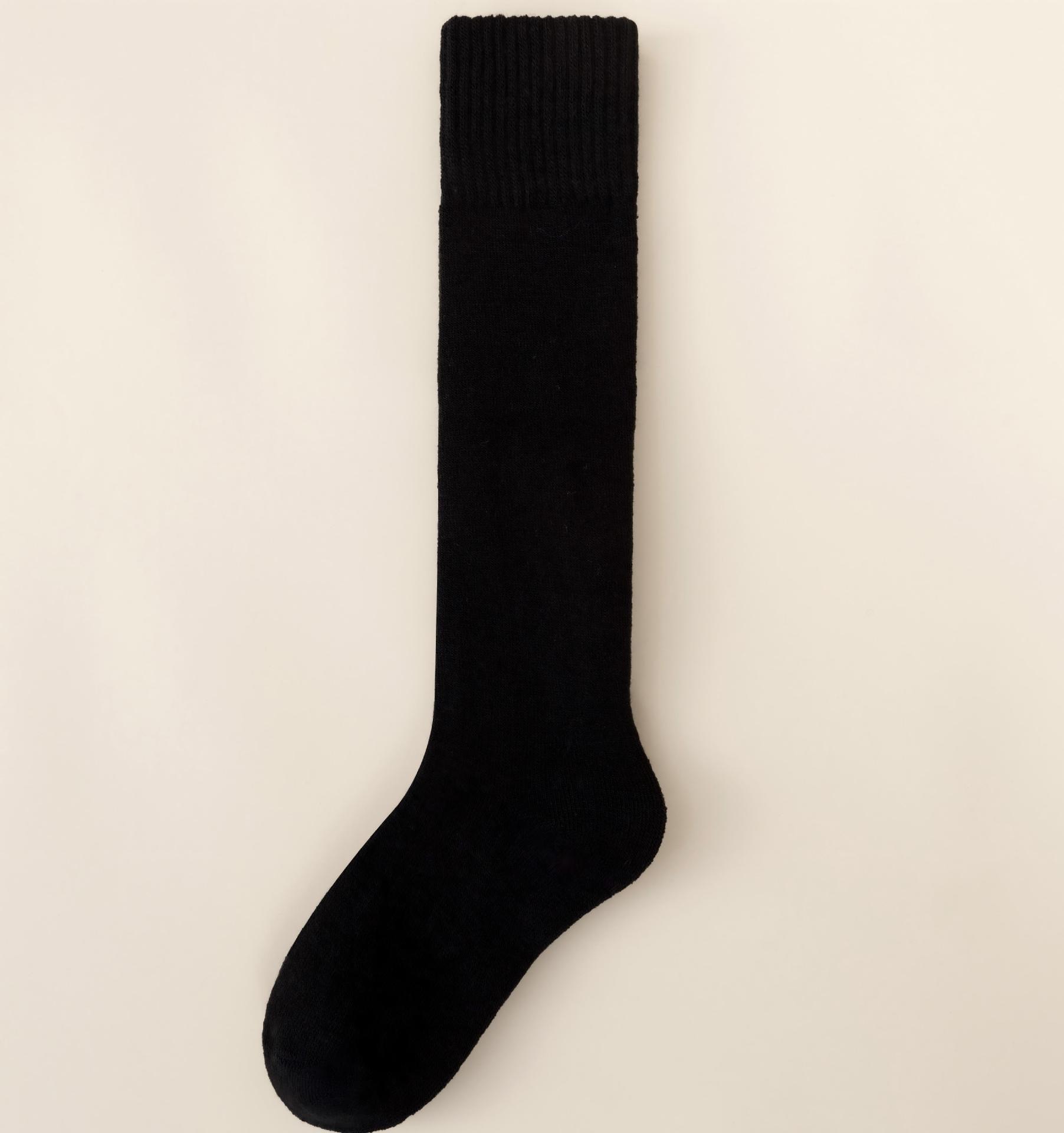 

Жіночі плюшеві кашемірові шкарпетки до литок - Затишні, потовщені вовняні для осені та зими чорний