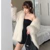 New Fashion Imitation Fur Coat Women's Versatile Knitted Spice Girl Fur Coat Women's Foreign Style Medium and Long Long Hair Coat