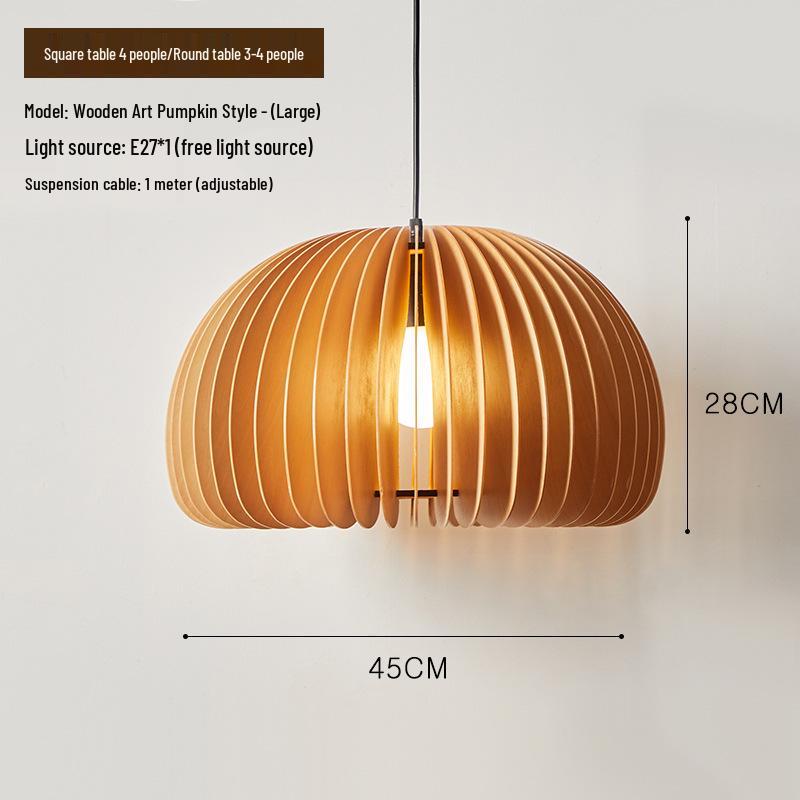 Zen Japanese Wood Pendant Light for Tea Rooms, Restaurants, Bedrooms, and Living Rooms