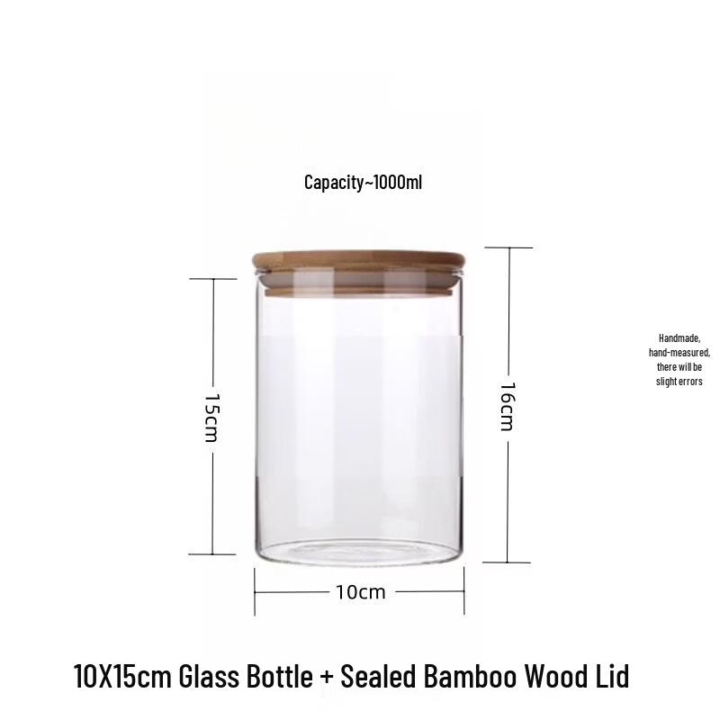 KangFuTao Transparent Glass Food Storage Jars (Set of 2)