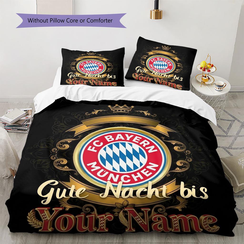 FC Bayern Munchen Custom Name Pattern Bedding,Quilt Set Quilt Cover Pillowcase Home Birthday Gift(1 * duvet cover + 2 * pillowcase, without core)