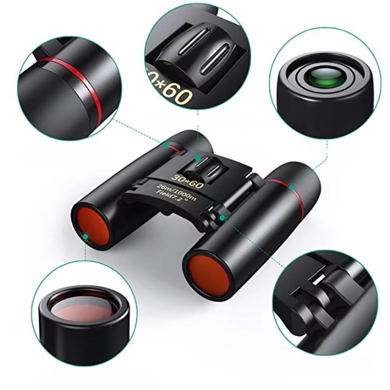 Professional 30x60 Binoculars Hd Night Vision Fmc Coated Shockproof Portable Foldable Bird Watching Camping Travel Telescope