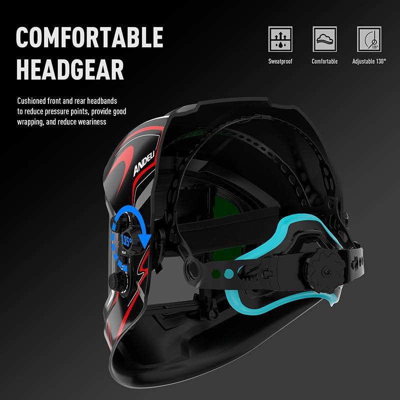 ANDELI Welding 4 Arc Automatic Automatic Shading Welding Mask Shading Level Welding Wide Field of View To See the Arc Welding Compatible Welding