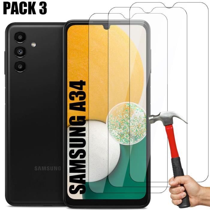 Verres Trempés - Booling - pour Samsung Galaxy A34 - Lot de 3 - Protection Écran - Dureté 9H