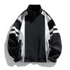 American Vintage Color Block Stand Collar Jacket For Men Women Casual Loose