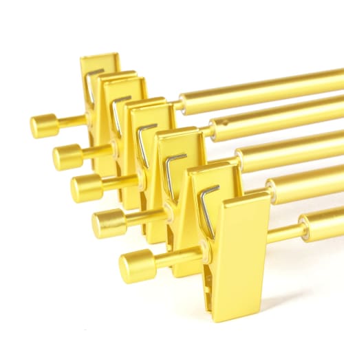 Amber Home Ultra-Lightweight Gold Trouser Hangers, 10-Piece Set, for Skirts, Bottoms, Pants, Slacks, and Towels, Durable Metal Hangers with Adjustable