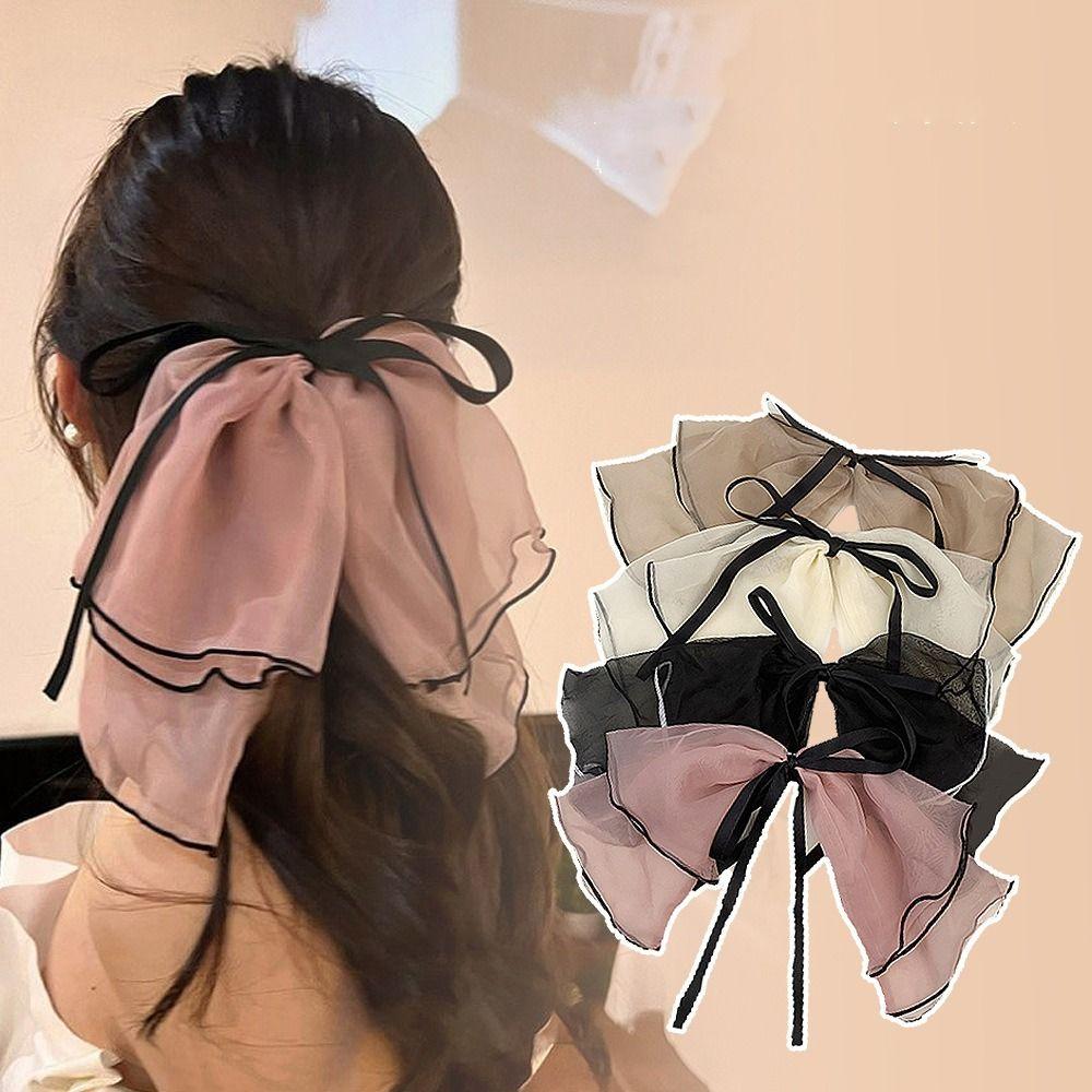 Headwear Hair Crab Claw Ponytail Holder Bow Spring Clip Bowknot Korean Hairgrip Women Hair Clip
