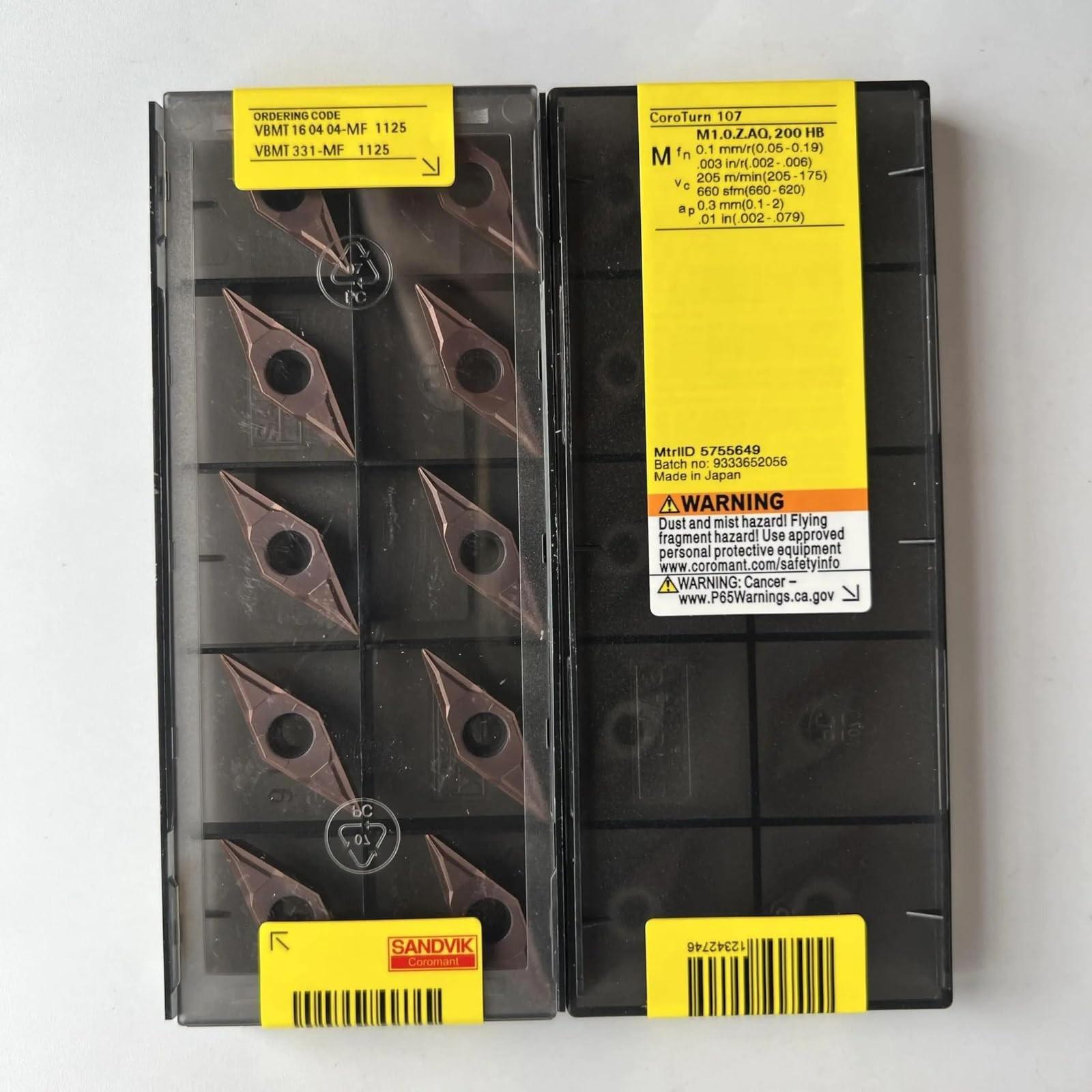 

Оригінальна Sandvik / VBMT160404-MF 1125 / Твердосплавна пластина для токарного верстата з ЧПК 10 шт.