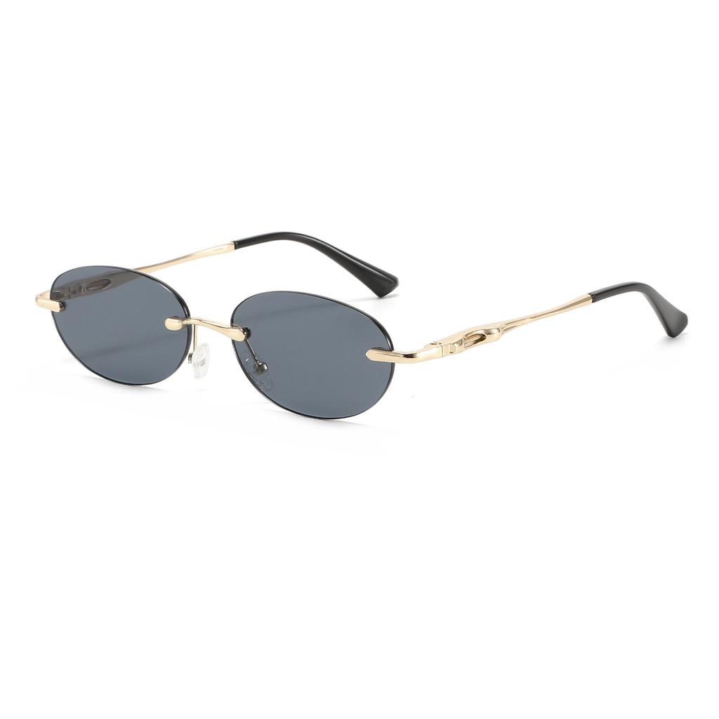 Frameless Cut-Edge Sunglasses, Trendy Metal Spring-Clip Women's Sunglasses
