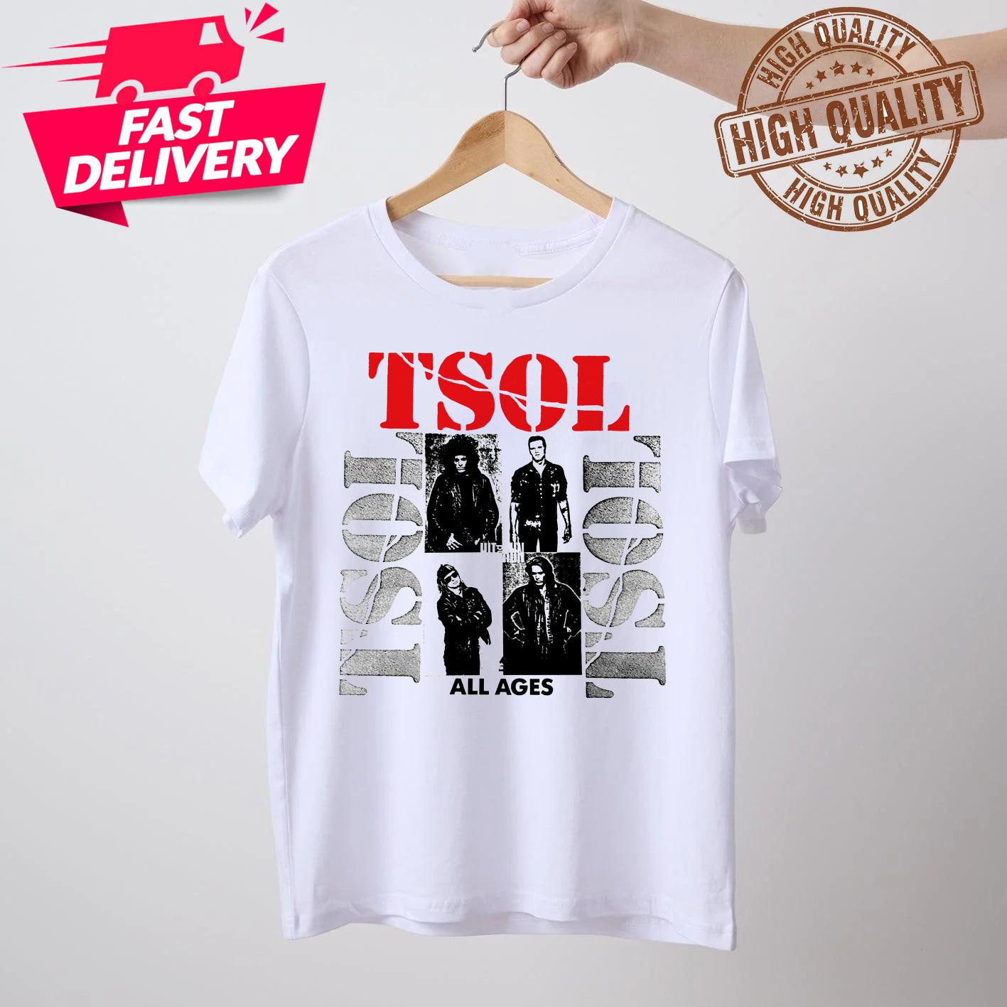 T.S.O.L. Band True Sounds of Liberty All Ages Shirt White Unisex S-5XL 1R0010 XXXL