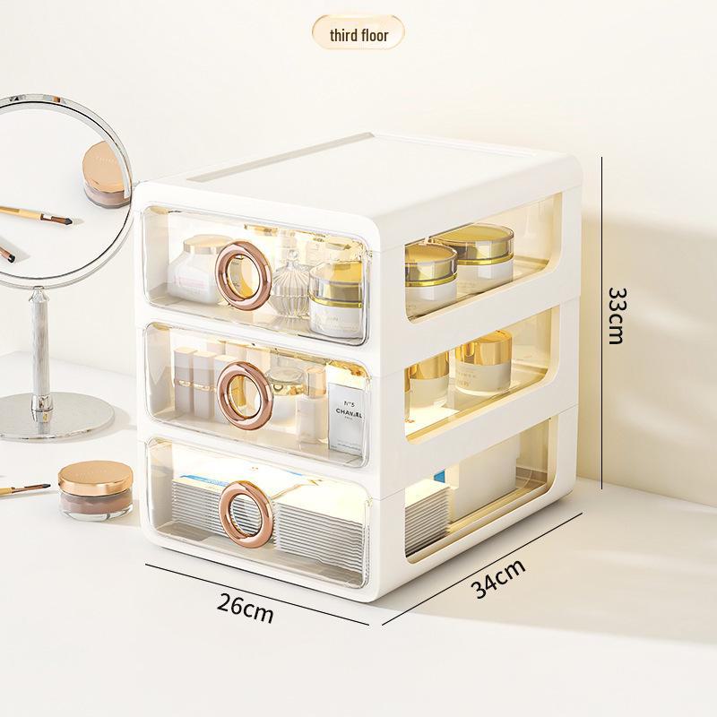 

Пылезащитный прозрачный акриловый ящик для хранения косметики - большой емкости настольный органайзер для средств по уходу за кожей