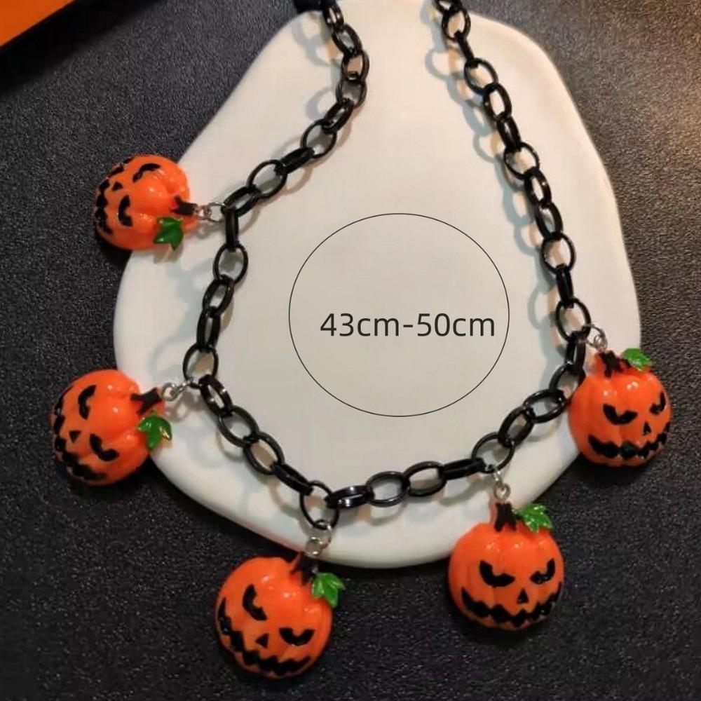 Gothic Halloween Necklace Cosplay Pumpkin Ghost Pendant Collarbone Chain DIY Necklace Girl Neck Chain for Party Prom Halloween