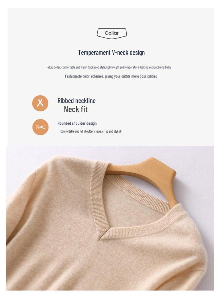 Cross2025 Men's V-Neck Knitwear: Autumn/Winter Loose Wool Pullover, Casual Business Solid Color, Long Sleeve