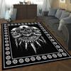 Gothic Skull Rug with Pentagram Border for Living Room Decor | Unique Area Rugs | Home Decor Accessories Skid Resistant Carpet