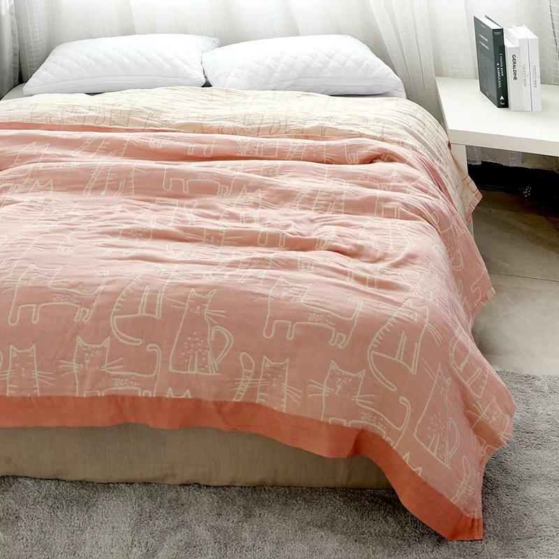 Four-layer Bamboo Cotton Towel Quilt Four-season Gauze Towel Blanket Bamboo Cotton Throw Blanket Student Comfort Quilt