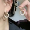 Retro Light Luxury Versatile High-end Ring Buckle Earrings Exquisite Fashion Simple Super Sparkling Earrings for Women