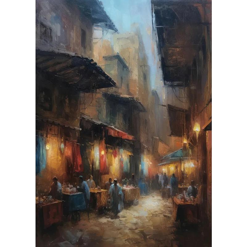 Beauty Romance Townscape Posters Marrakech Morocco Italy City of Water Prints Canvas Painting Wall Art Pictures Home Room Decor