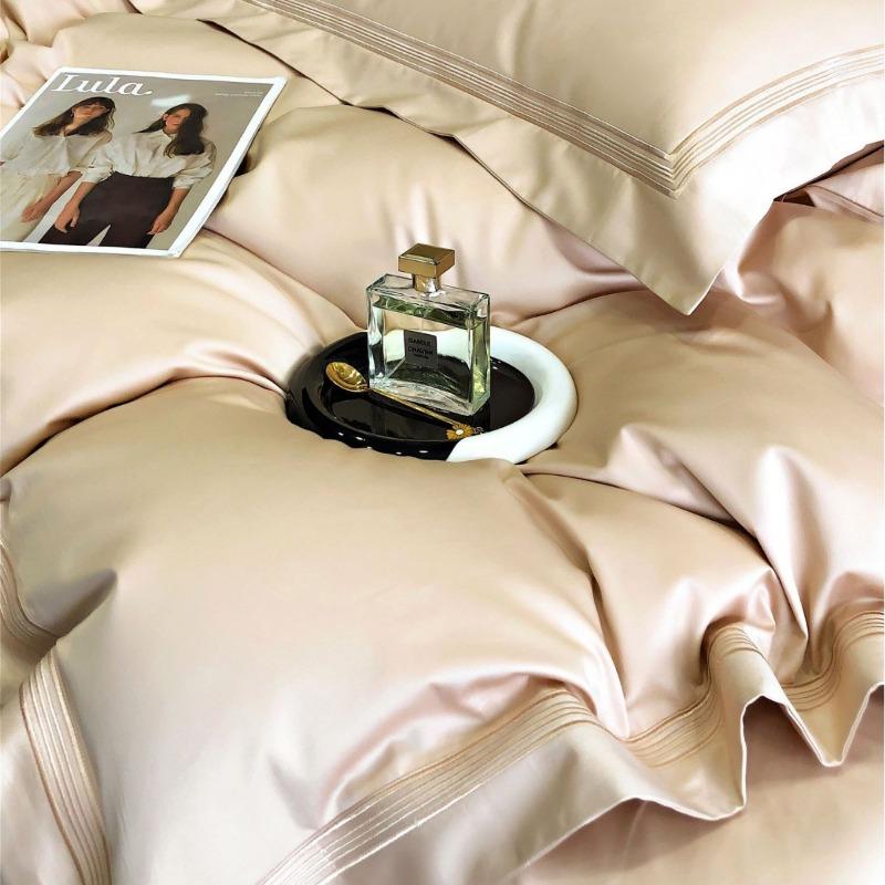 Class A 140 Long-staple Cotton Four-piece Set Cotton Pure Cotton Bed Sheet Quilt Cover Embroidery Simple Hotel Bedding