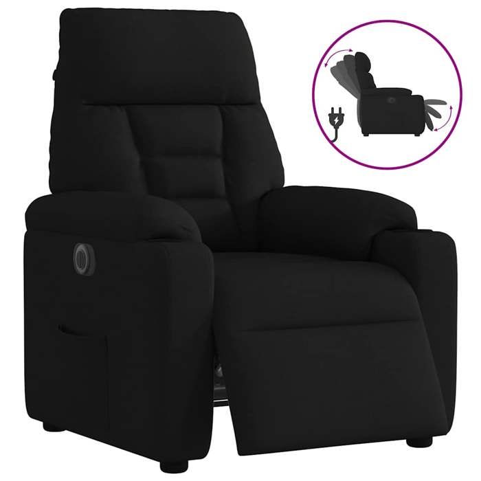 VidaXL Fauteuil inclinable électrique Noir Tissu 3303014