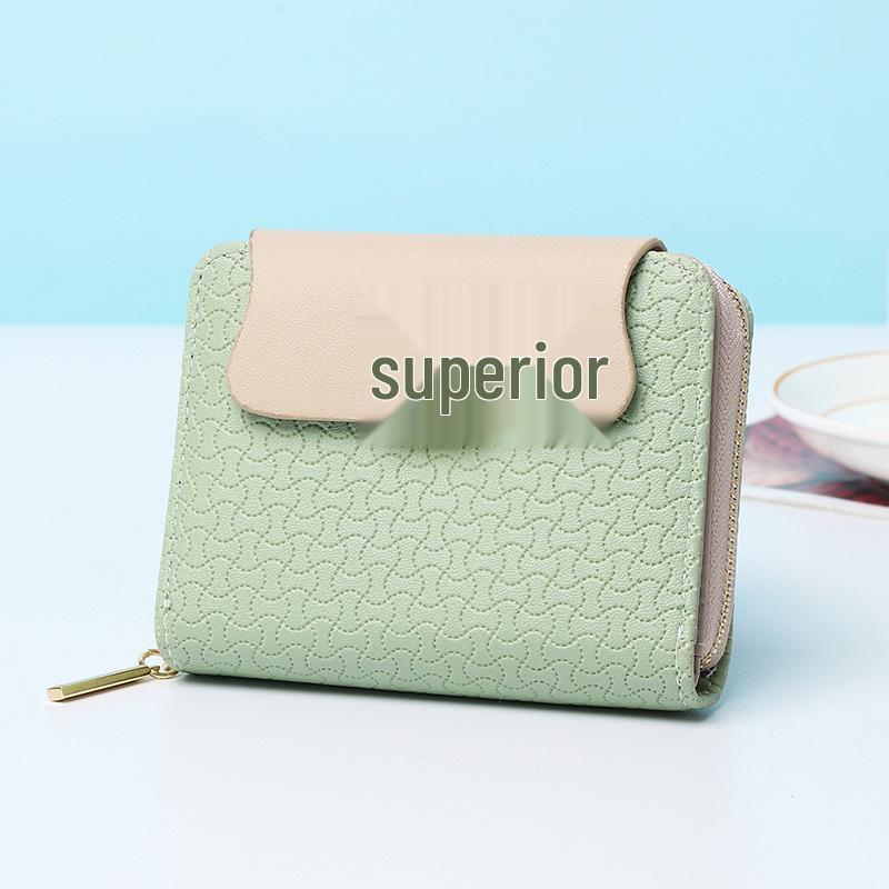 

2025 Women s High-End Color Block Short Wallet & Card Holder Coin Purse