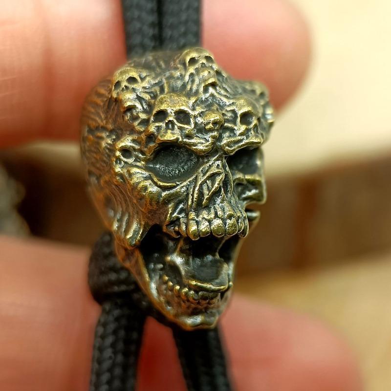 Outdoors Tool Brass Skull To Shout Model Knife Beads Lanyard Pendant Backpack Bracelet Necklace Keychain DIY Accessories