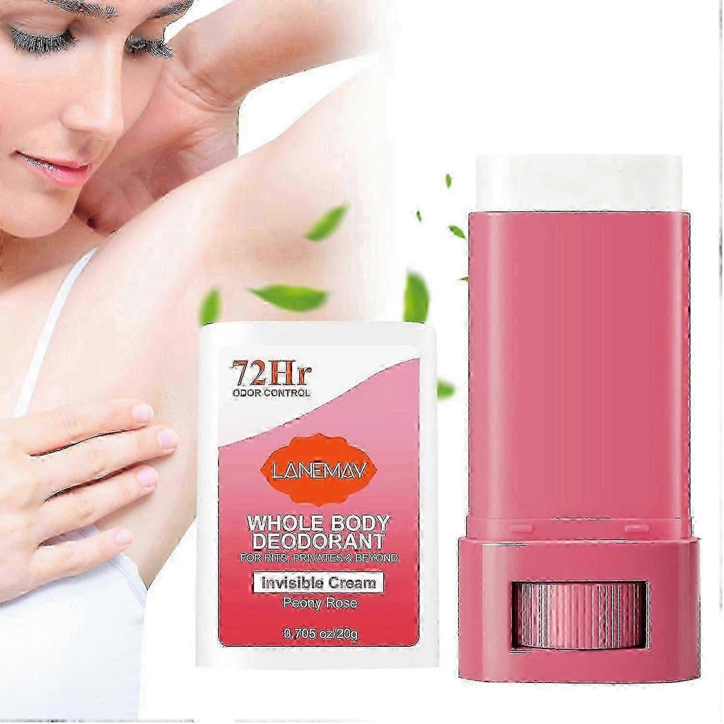 Natural Deodorant Stick, 1pcs Rose & Bergamot 72Hr Long Lasting Odor Control Wetness Relief