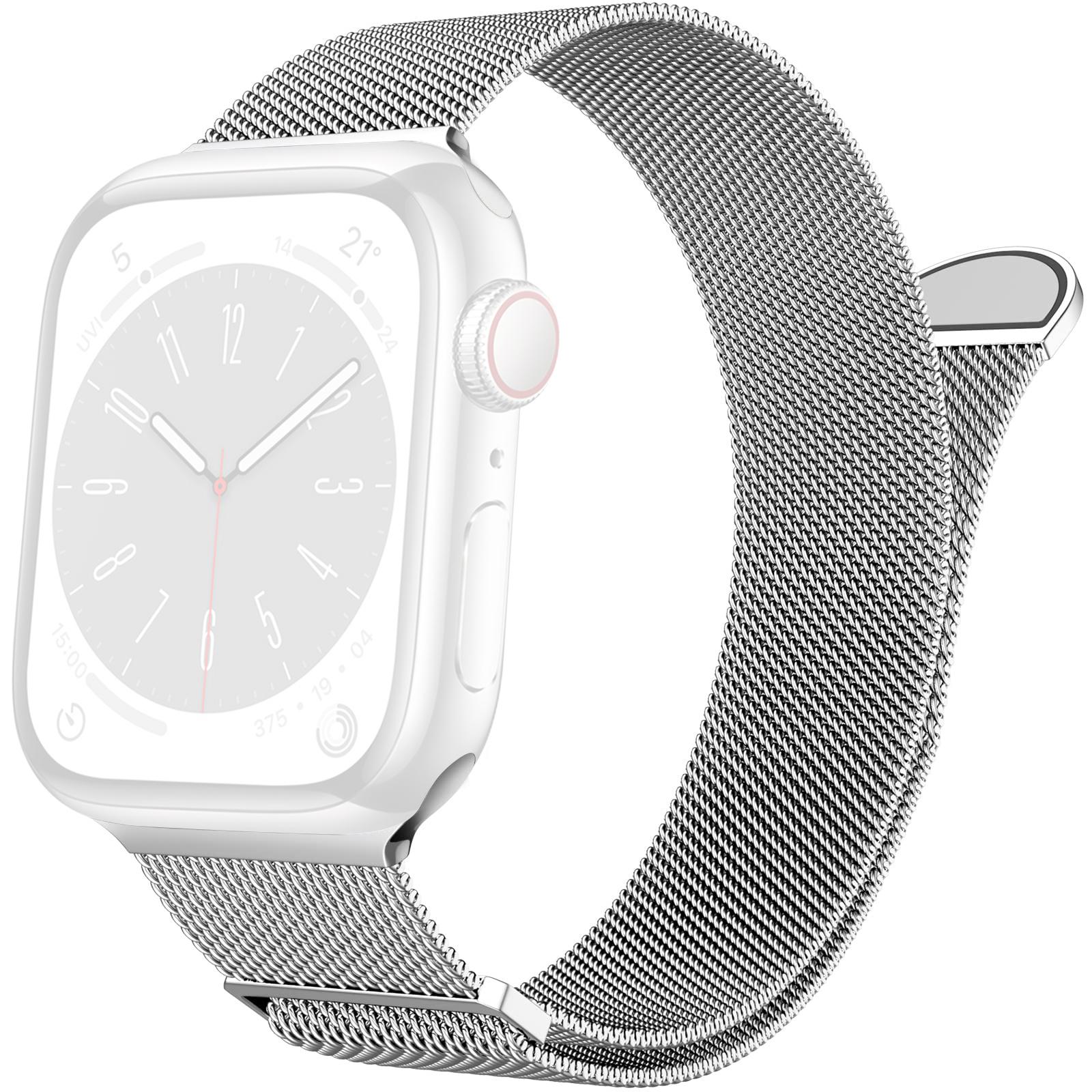 

Magnetic Strap for Apple Watch Series 10 9 8 7 SE 6 5 4 3 2 1 42mm 41mm 40mm 38mm Milanese Silver Smart Watch Band As Shown A