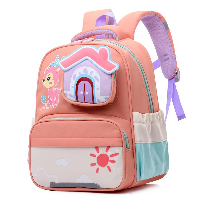 Adorable Animal Print Kindergarten Backpack For Boys And Girls 2024 Large Capacity Cute School Bag Breathable Oxford Cloth